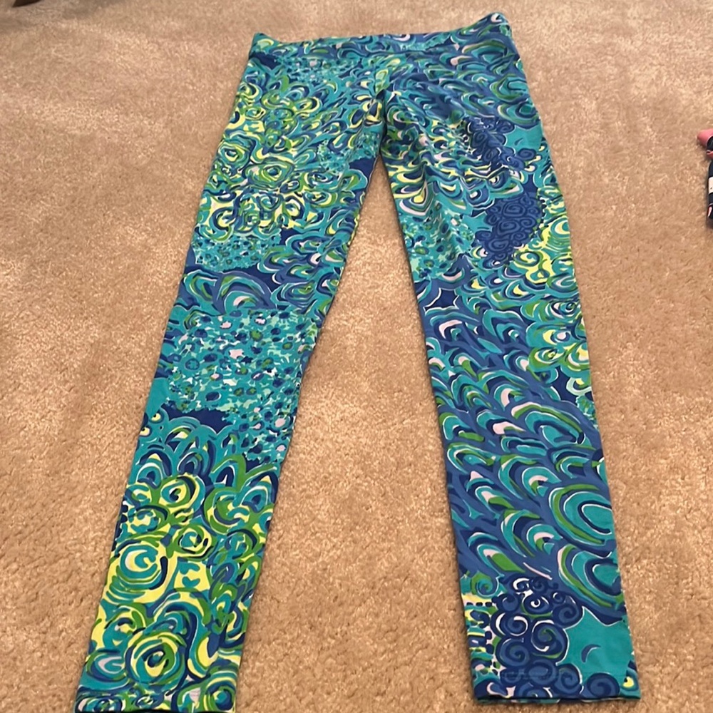Lilly Pulitzer peacock girls leggings XL